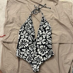 Mikoh black white floral one piece swimsuit